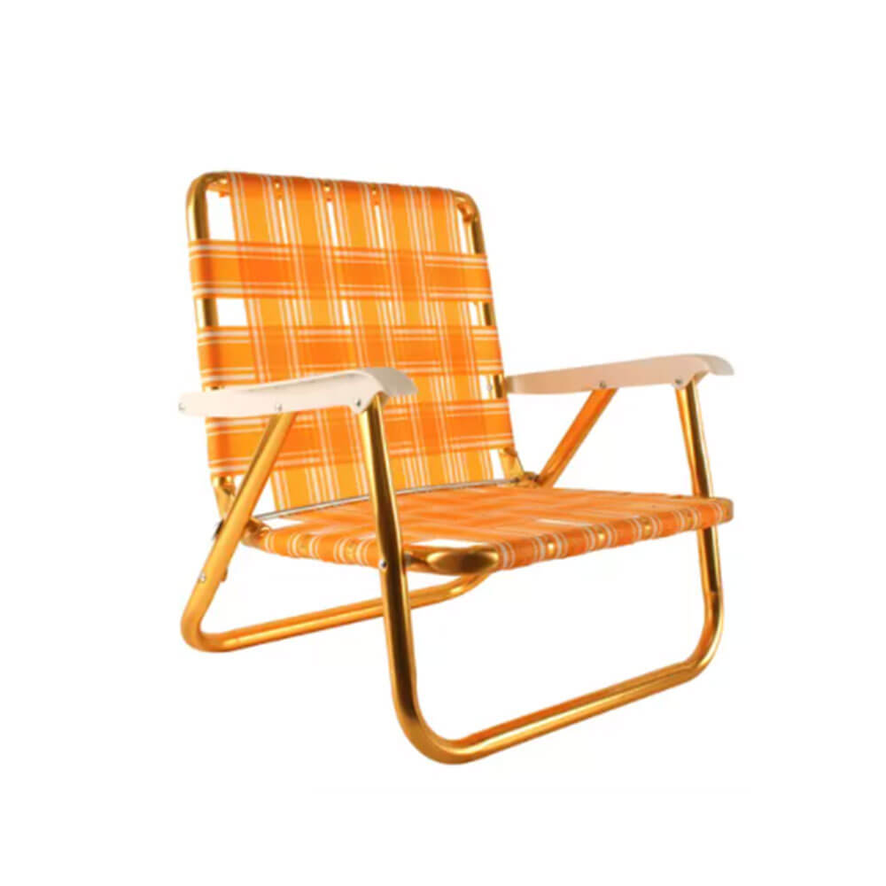 Silla de picnic retro con marco de oro (56x56.5x49cm)