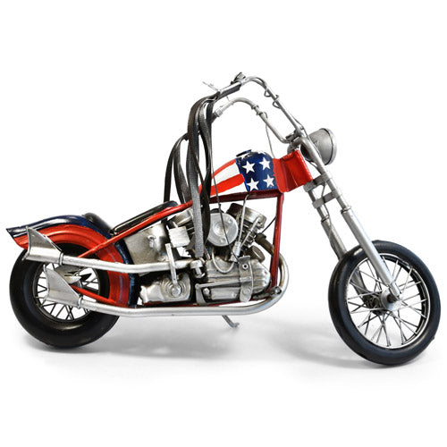 Red Easy Rider Metal Motorbike Ornament (35x10x19cm)