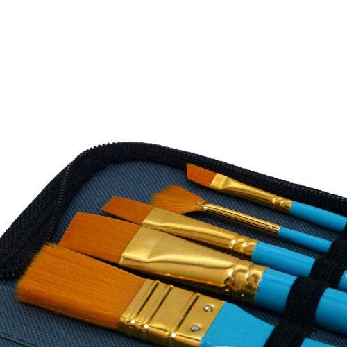 Essentials 10-Piece Craft Paint Brush Set with Storage Case