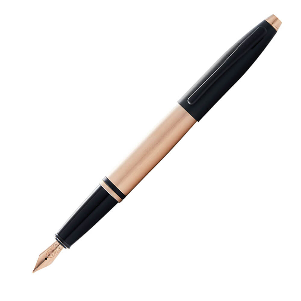 Cross Calais Brossed Rose Rose Gold and Black Fountain Pen