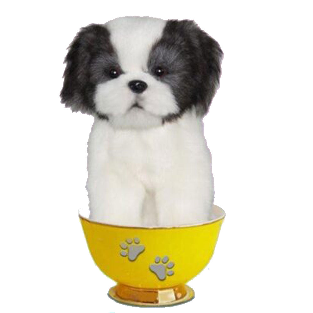 Brinquedo de chá de chá de cachorro realista 15cm