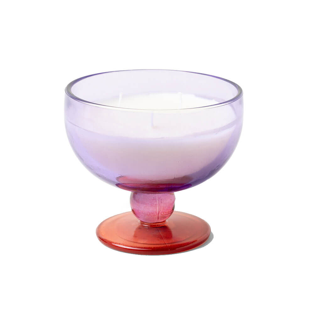 Kelchkerze aus getöntem Glas, 170 ml