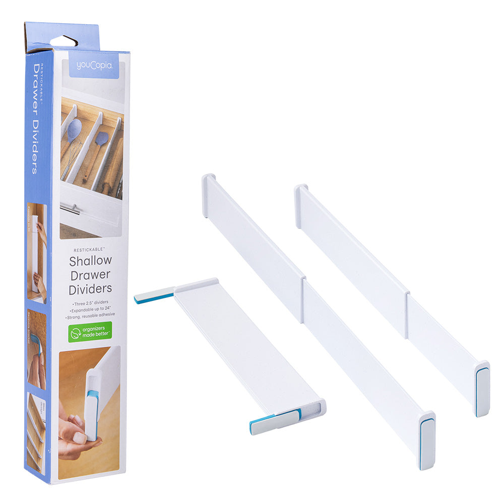 Youcopia Restickable Shallow Drawer Dividers (Pack of 3)