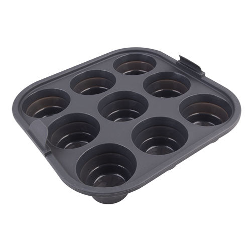 Silicone Square Air Fryer 9Cup Muffin Pan 22x22cm (Charcoal)