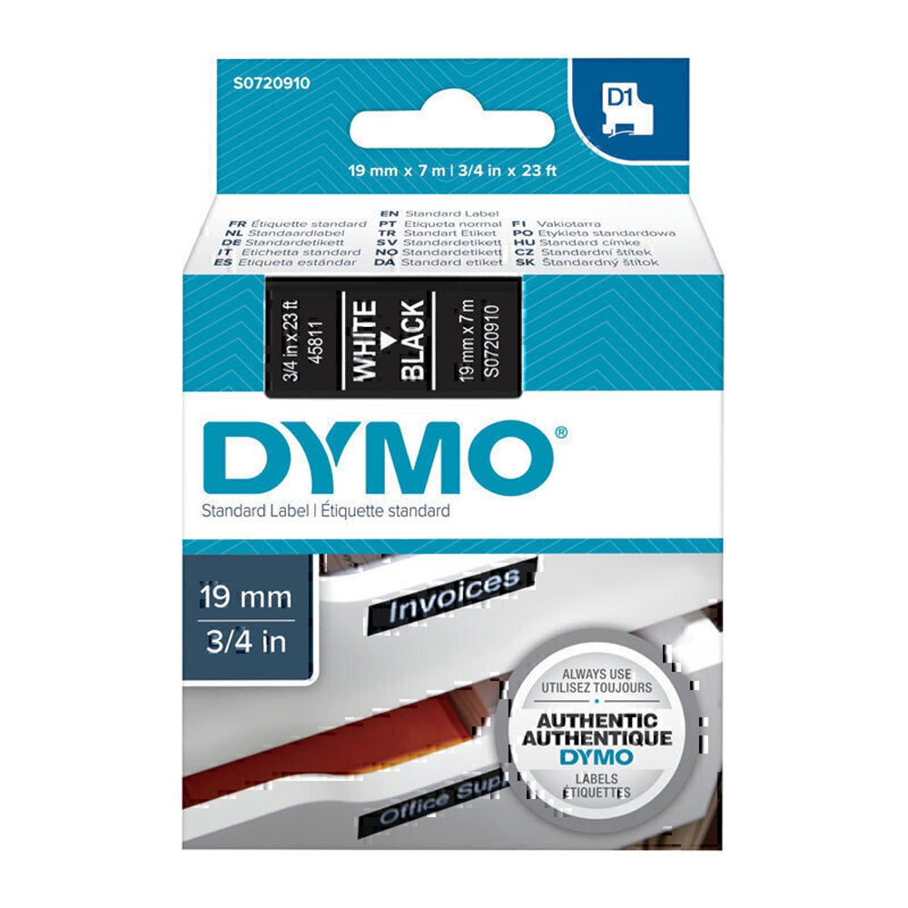 Dymo Black auf weißes Etikettbandband