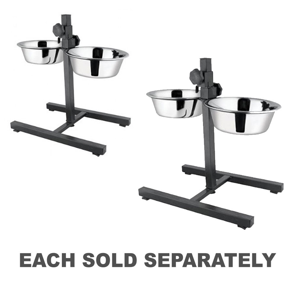 Adjustable Heavy Duty Double Feeder Stand w/ Bowls