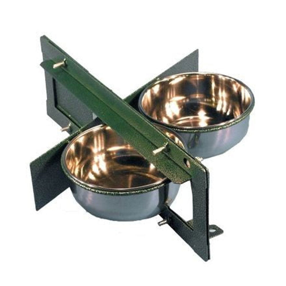 Bird Aviary Metal Revolving Feeder with 2 Cups