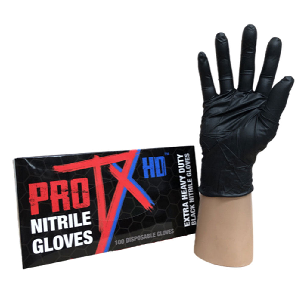 Pro TX HD Heavy Duty Nitile Rękawice 100pcs (czarny)