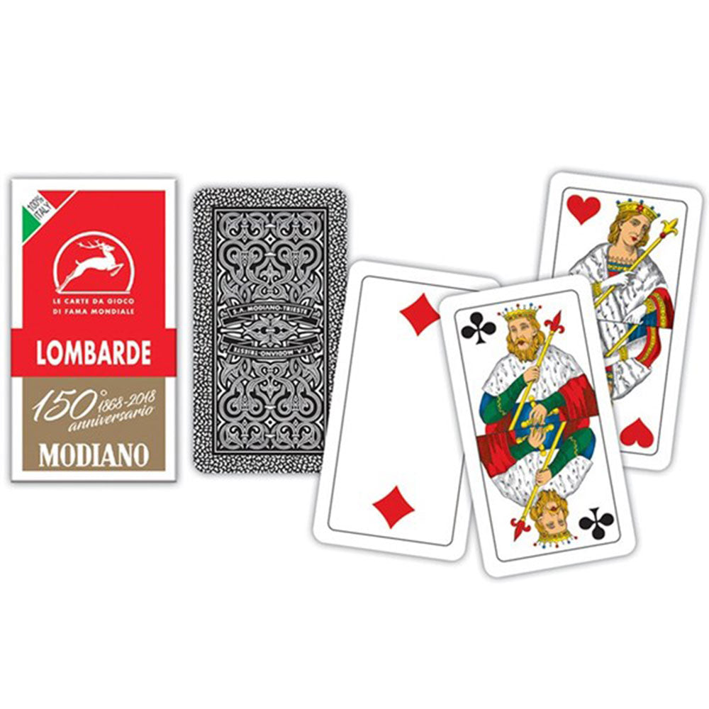 Modiano Lombarde Playing Cards (Red)