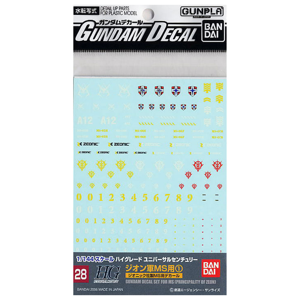 Decal di Gundam Hguc Multiuse Zeon