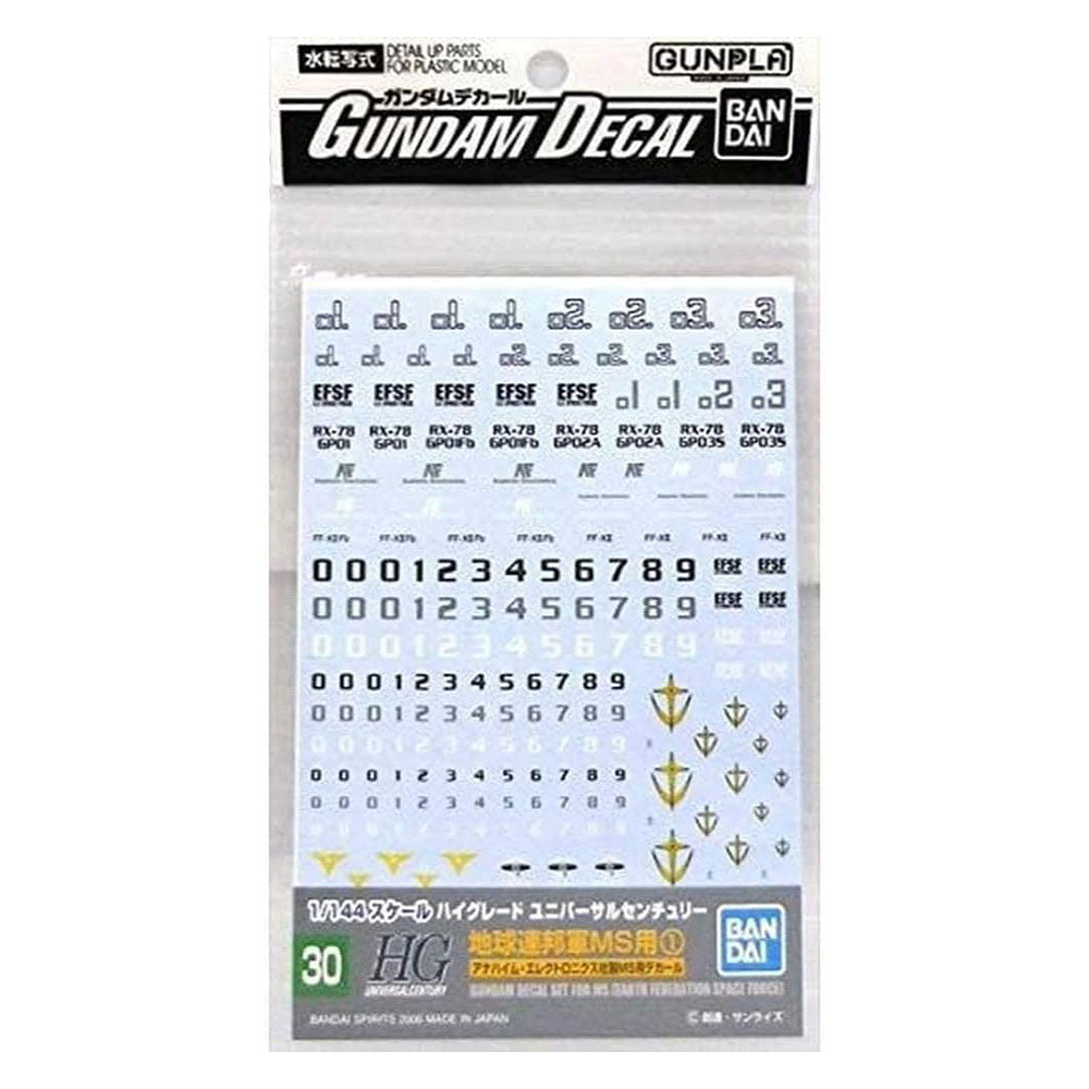 Decal della Federazione Multiuse Earth Gundam Hguc