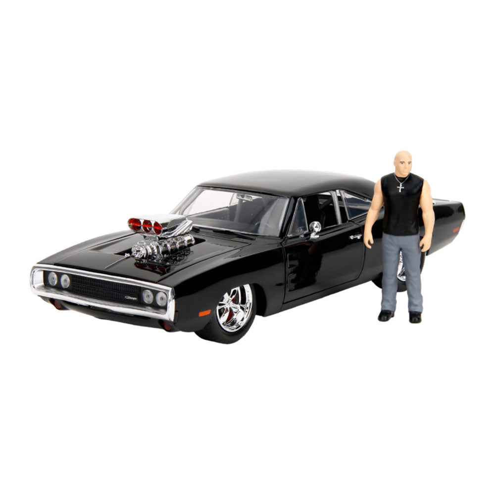 Hollywood Rides 1970 Dodge Charger w/Dom Toretto 1:24 Set