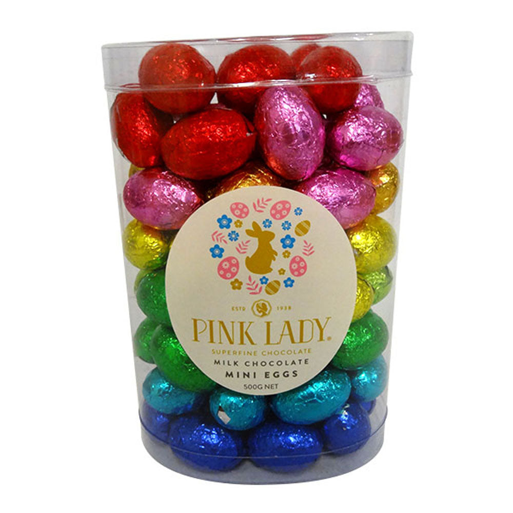 Pink Lady Solid Foiled Mini Eggs 500g (Cylinder)