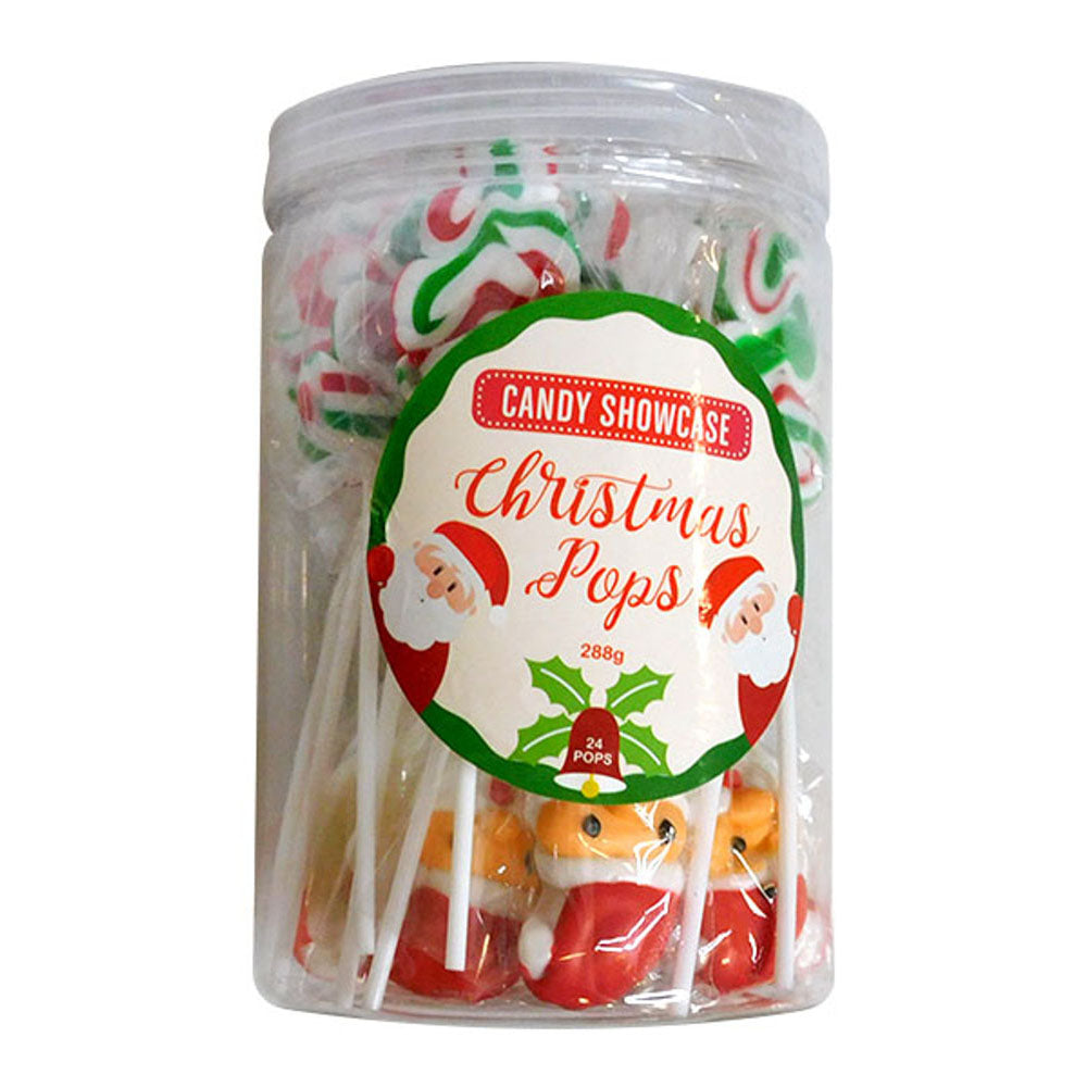Candy Showcase Christmas Tree and Santa Pops 288g (24pc)