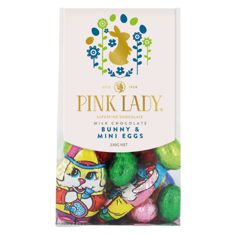 Pink Lady Mini Bunnies and Mini Milk Chocolate Eggs 230g