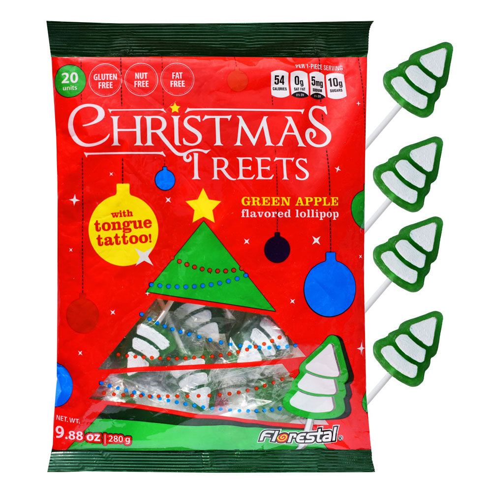 Florestal Christmas Tree Lollipops with Tongue Tattoo 280g