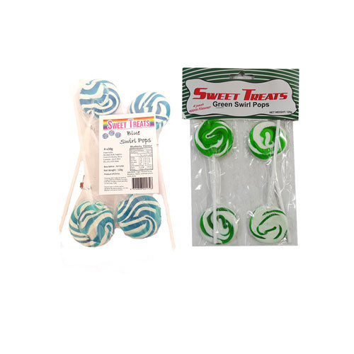 Sweet Treats Bagged Swirl Pops 4pk (120g)