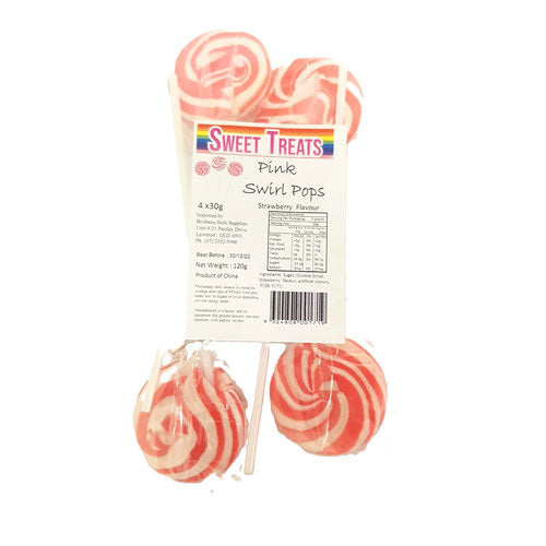 Sweet Treats Bagged Swirl Pops 4pk (120g)