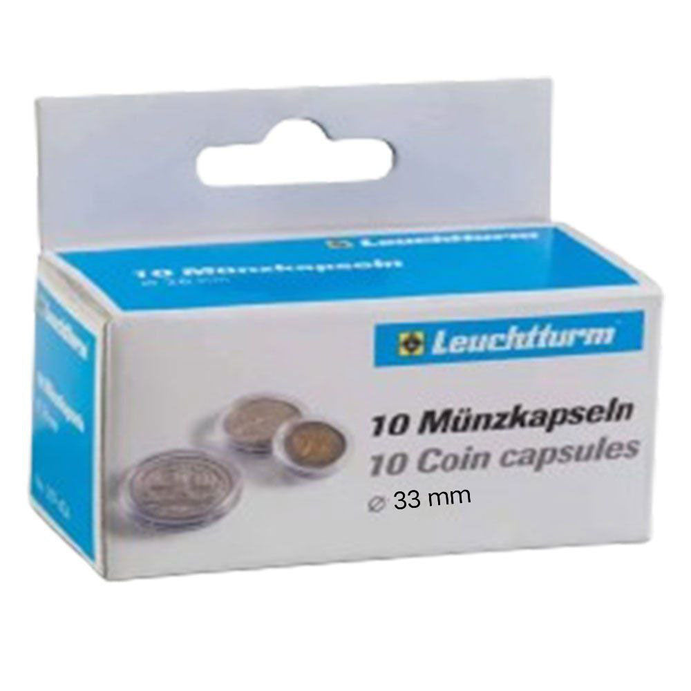 Capsules de monnaie Leuchtturm 10pk (de la taille 30-39)