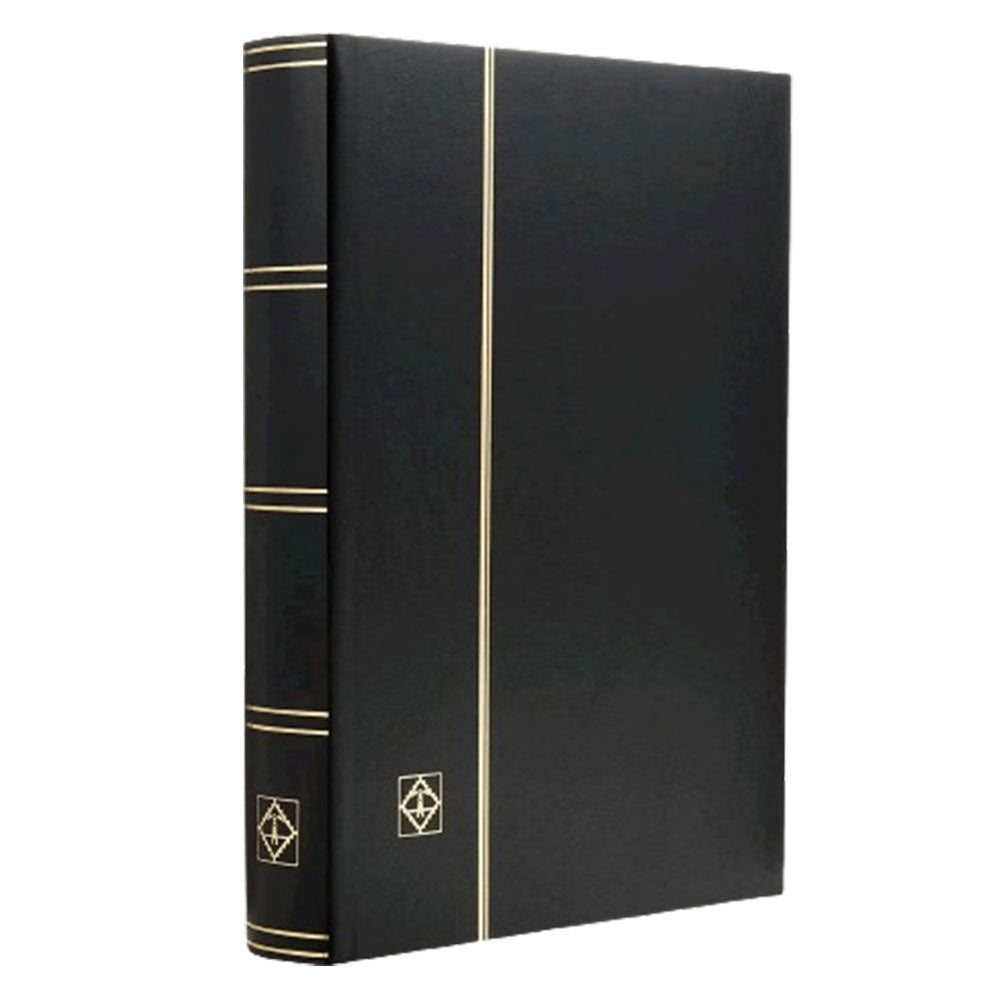 Gepolsterte Leatherette A4 Stockbook mit 64 schwarzen Seiten