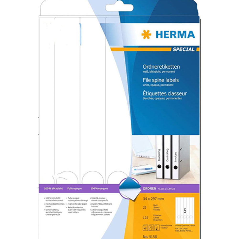 Herma File Spine Labels A4 25pc (vit)