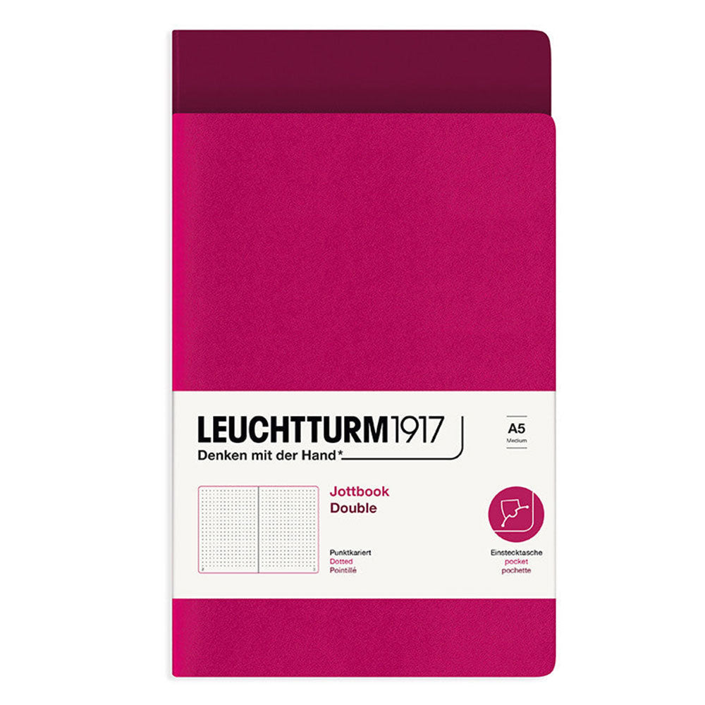 Twin Pack Leuchtturm Jottbook kropkował A5