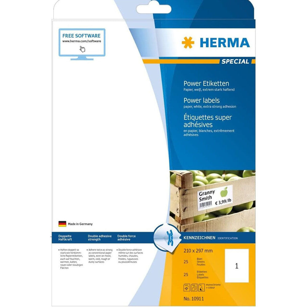 Herma Power Etiketter A4 25 st