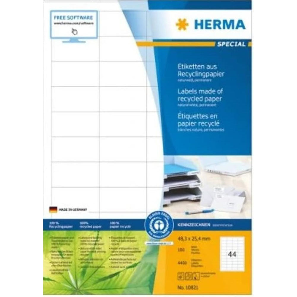 Herma genanvendte papiretiketter A4 100pc (hvid)