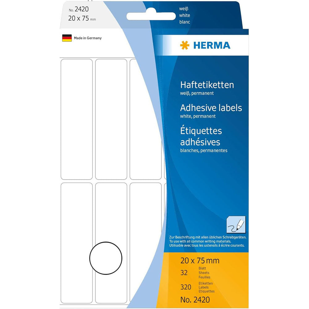 Herma Multi-Purpose Adhesive Labels 20mm (White)