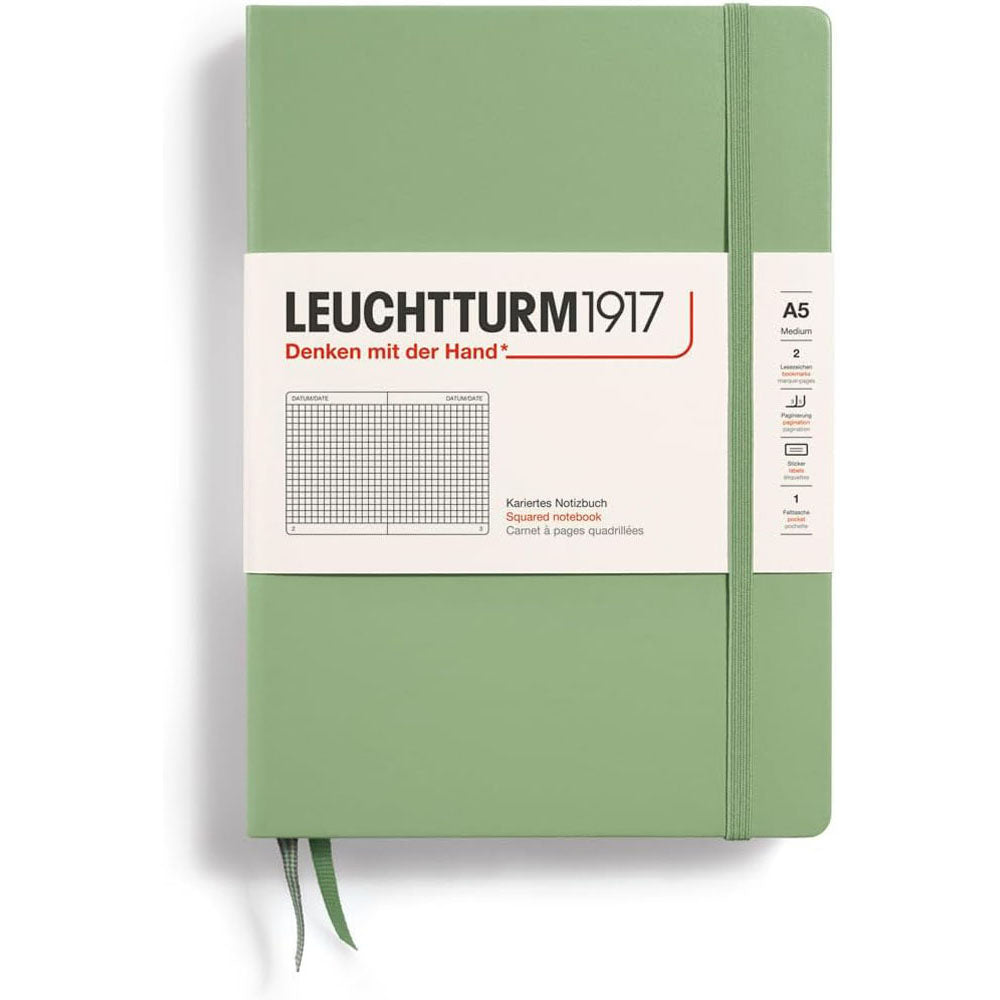 Leuchtturm Hardcover Squared Notebook A5 (grøn)