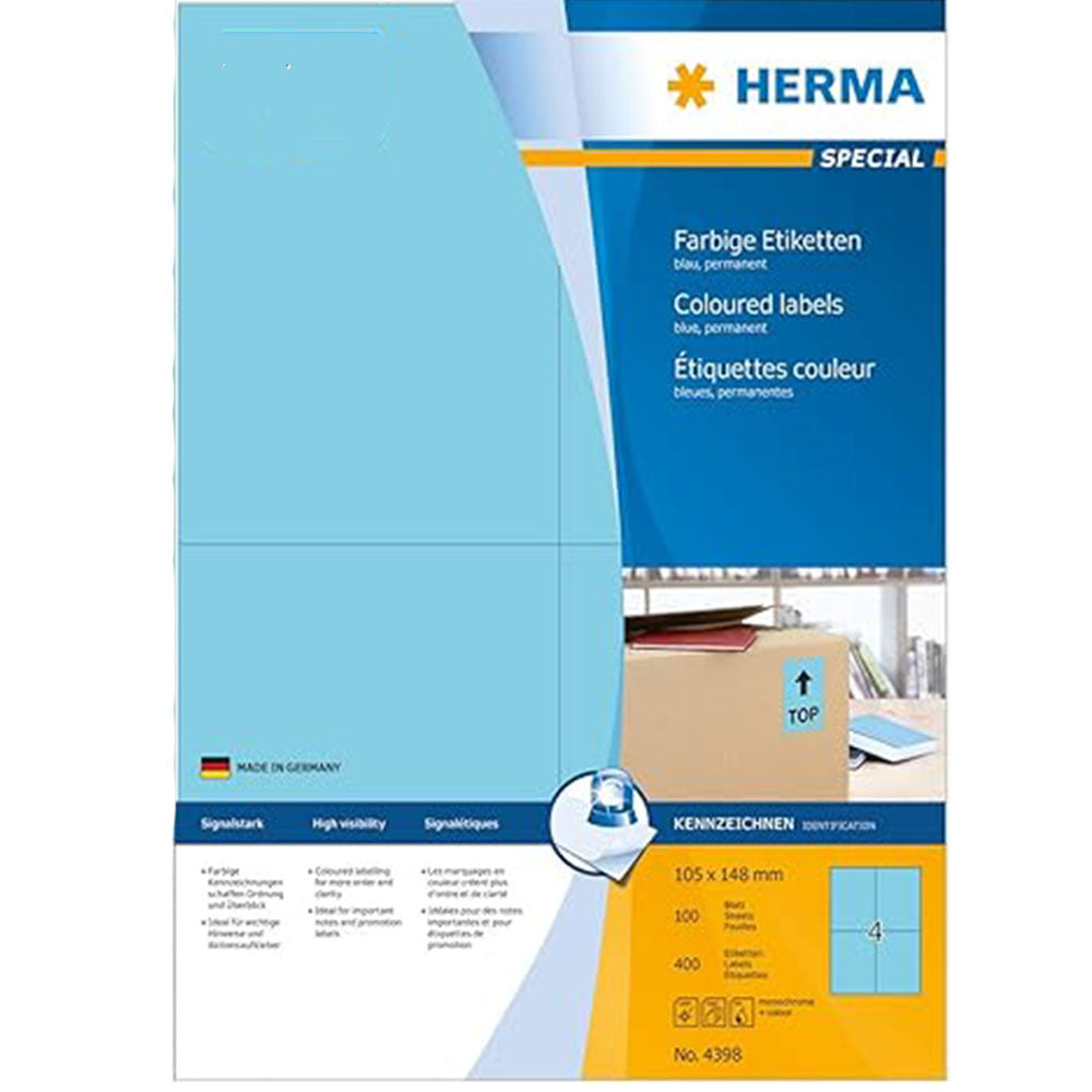 Herma Colored Etiketter A4 100 st (105x148mm)