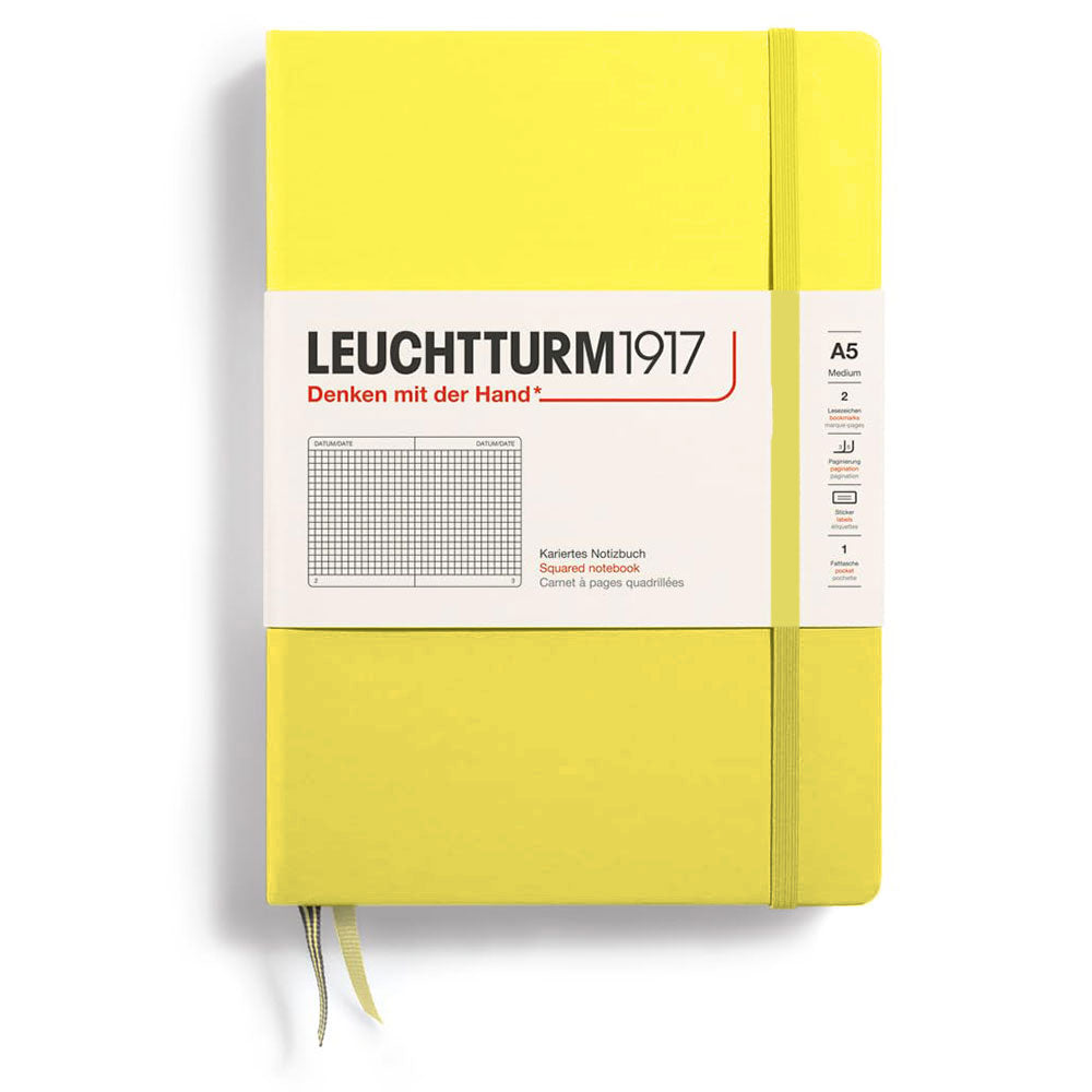 Leuchtturm Hardcover Squared Notebook A5 (gul)