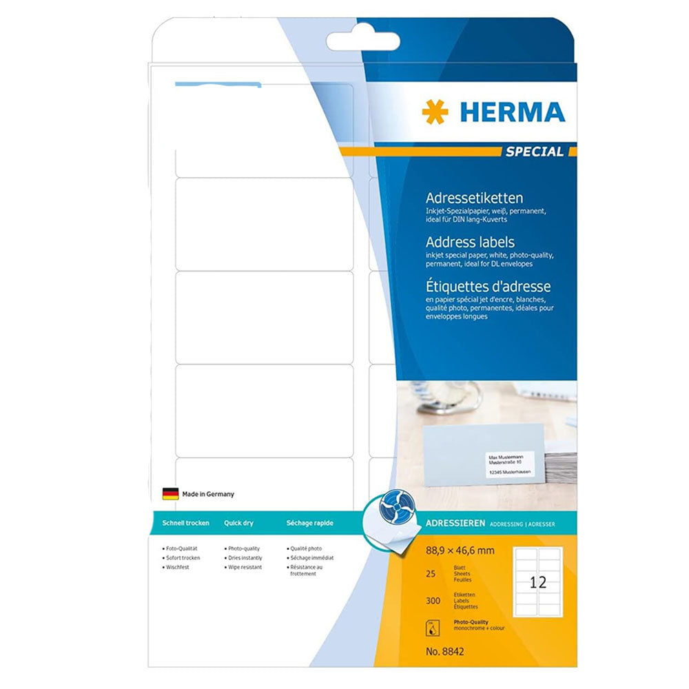 Herma inkjet -adresseetiketter A4 25pc (hvid)