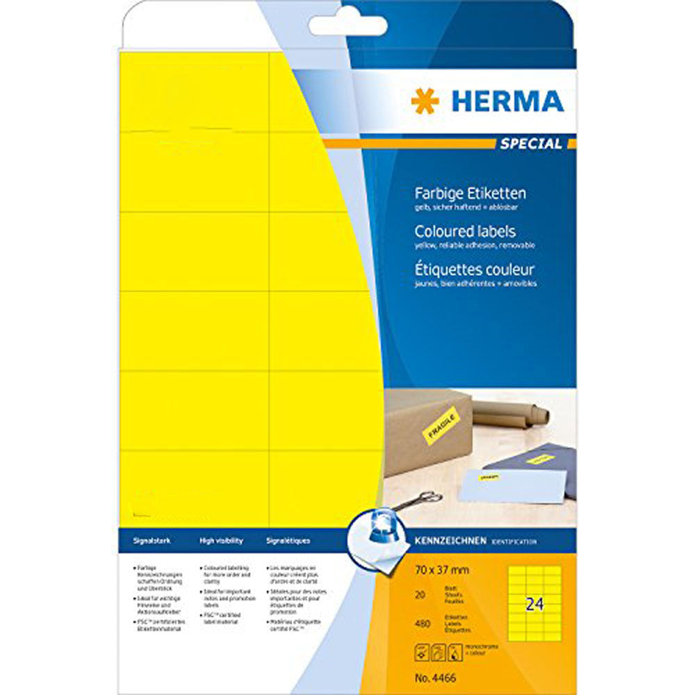 Herma Removable ColoredラベルA4 20pc（70x37mm）