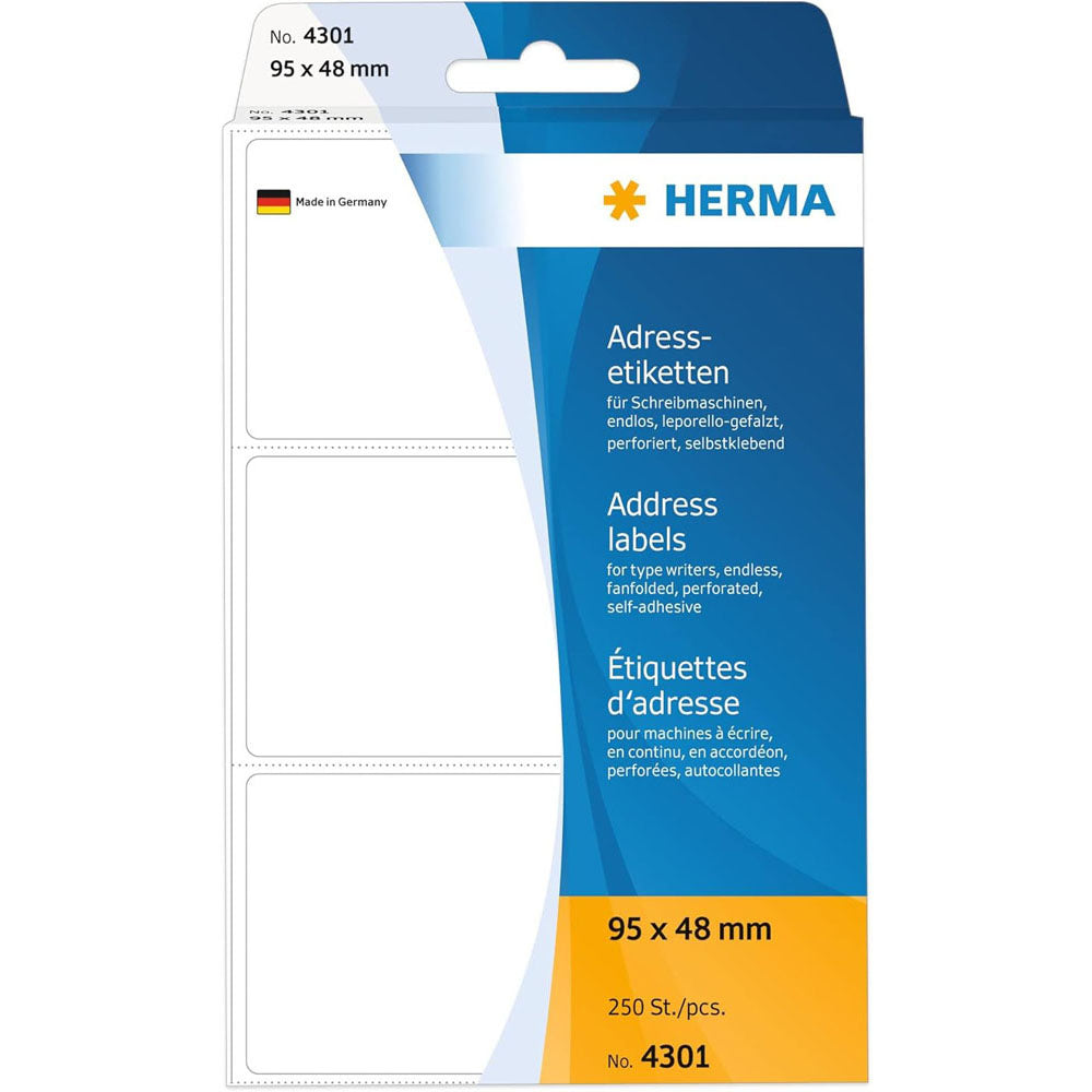 Herma Fanfolded Adres Etyels White (95x48 mm)