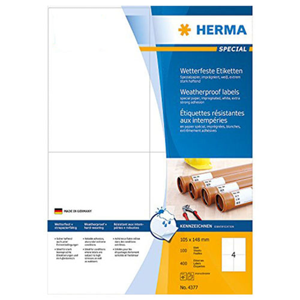 Herma impregnowane etykiety A4 100PC (białe)