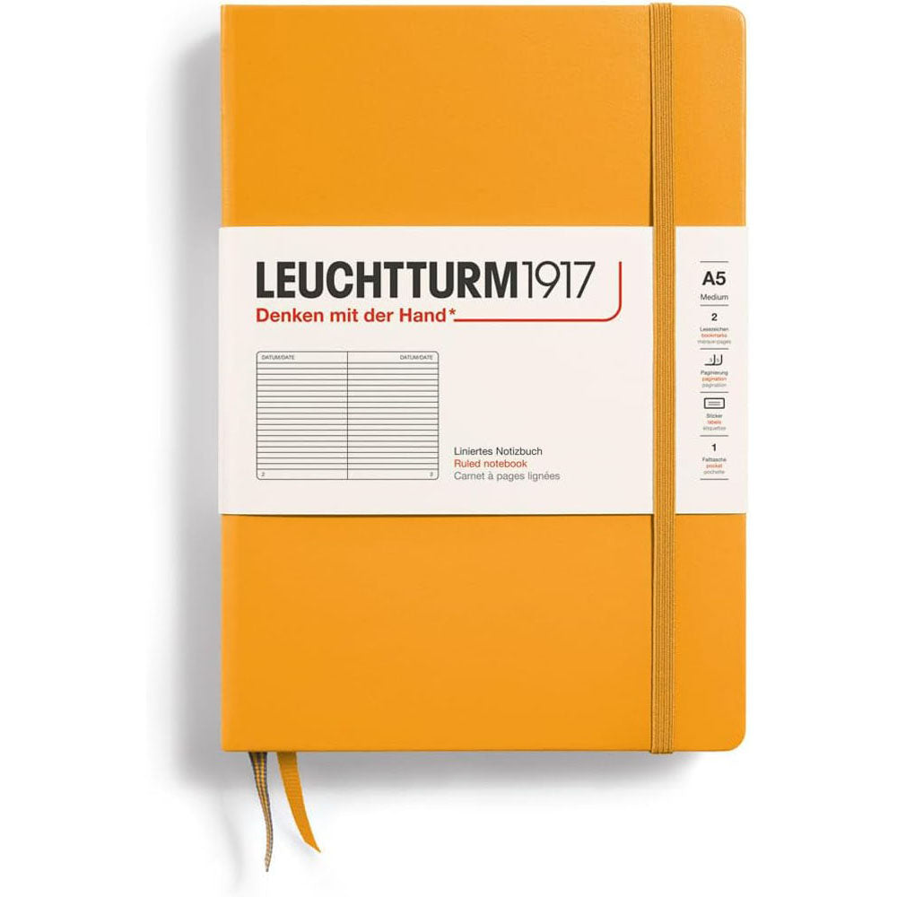 Leuchtturm twarda okładka rządzona notebookiem A5 (Orange)