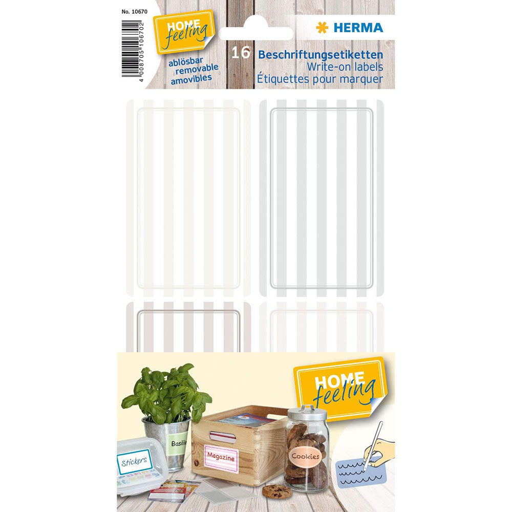 Herma Movable Striped Write-On Labels (52x82mm)