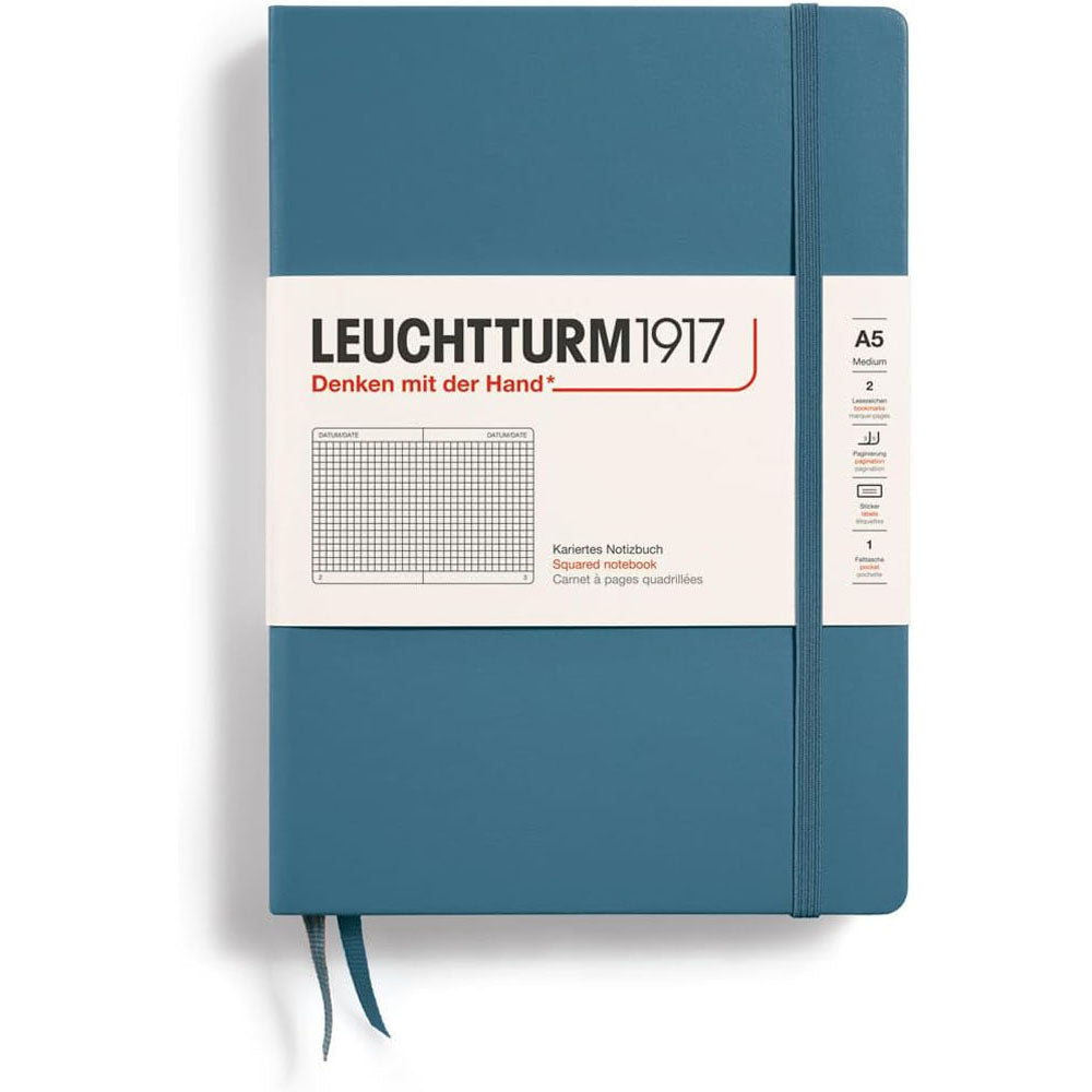 Leuchtturm Hardcover Squared Notebook A5 (blå)