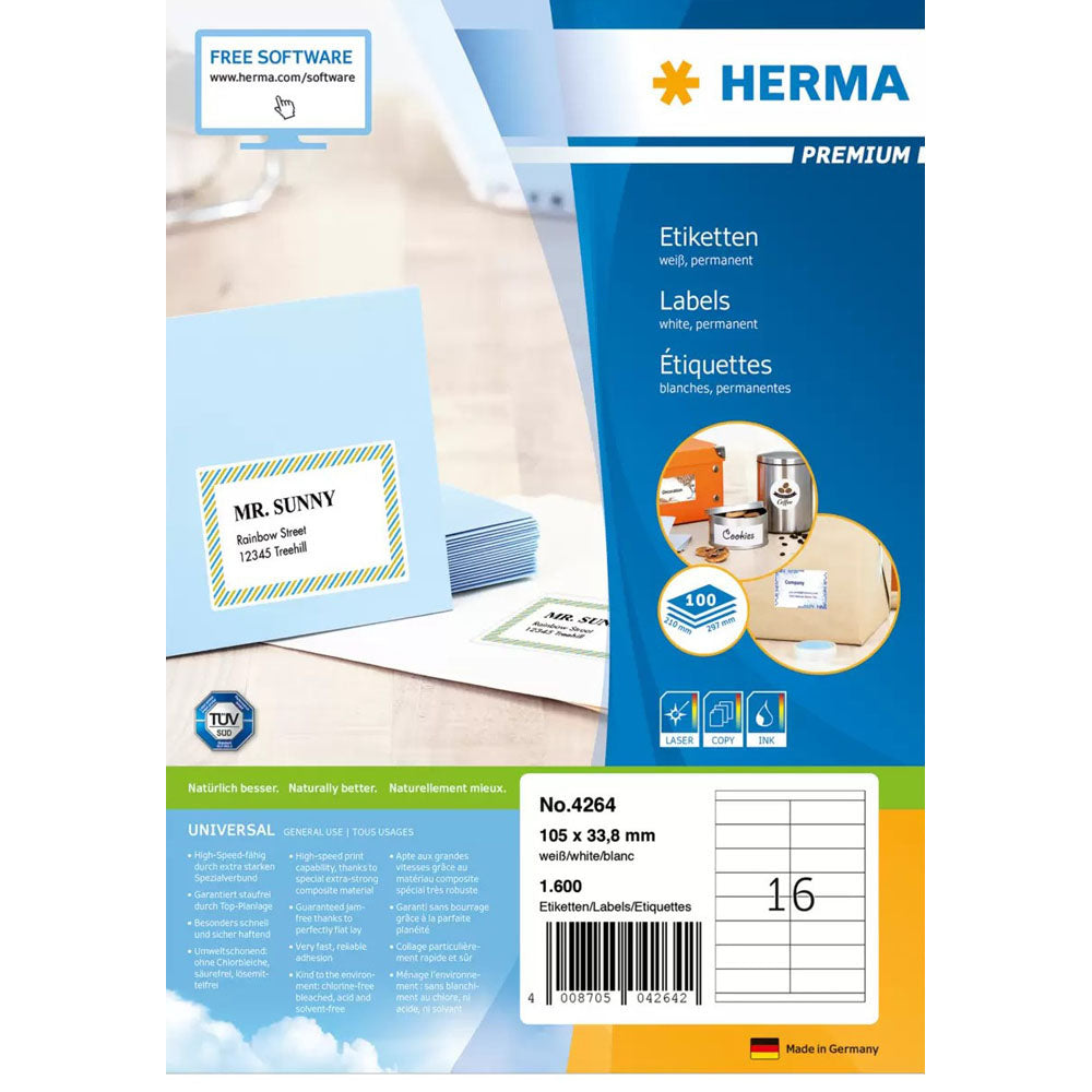 HERMA Premium -mærker A4 105mm 100pc