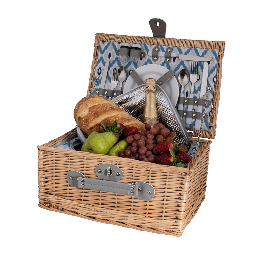 Picknickkorb mit Avanti-Ikat-Musterfutter
