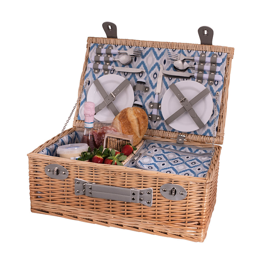Picknickkorb mit Avanti-Ikat-Musterfutter