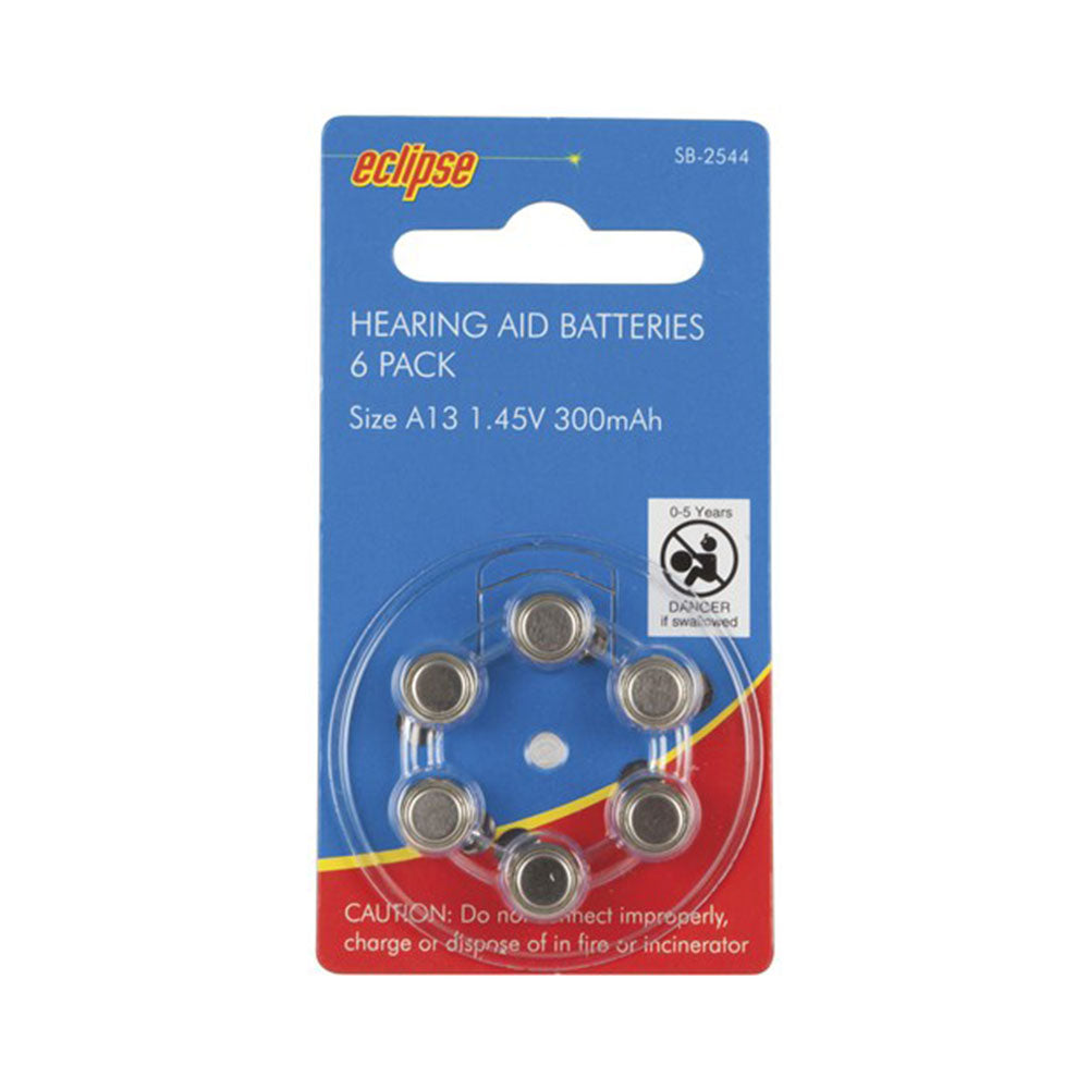 Batteries d'aides auditives (pack de 6)