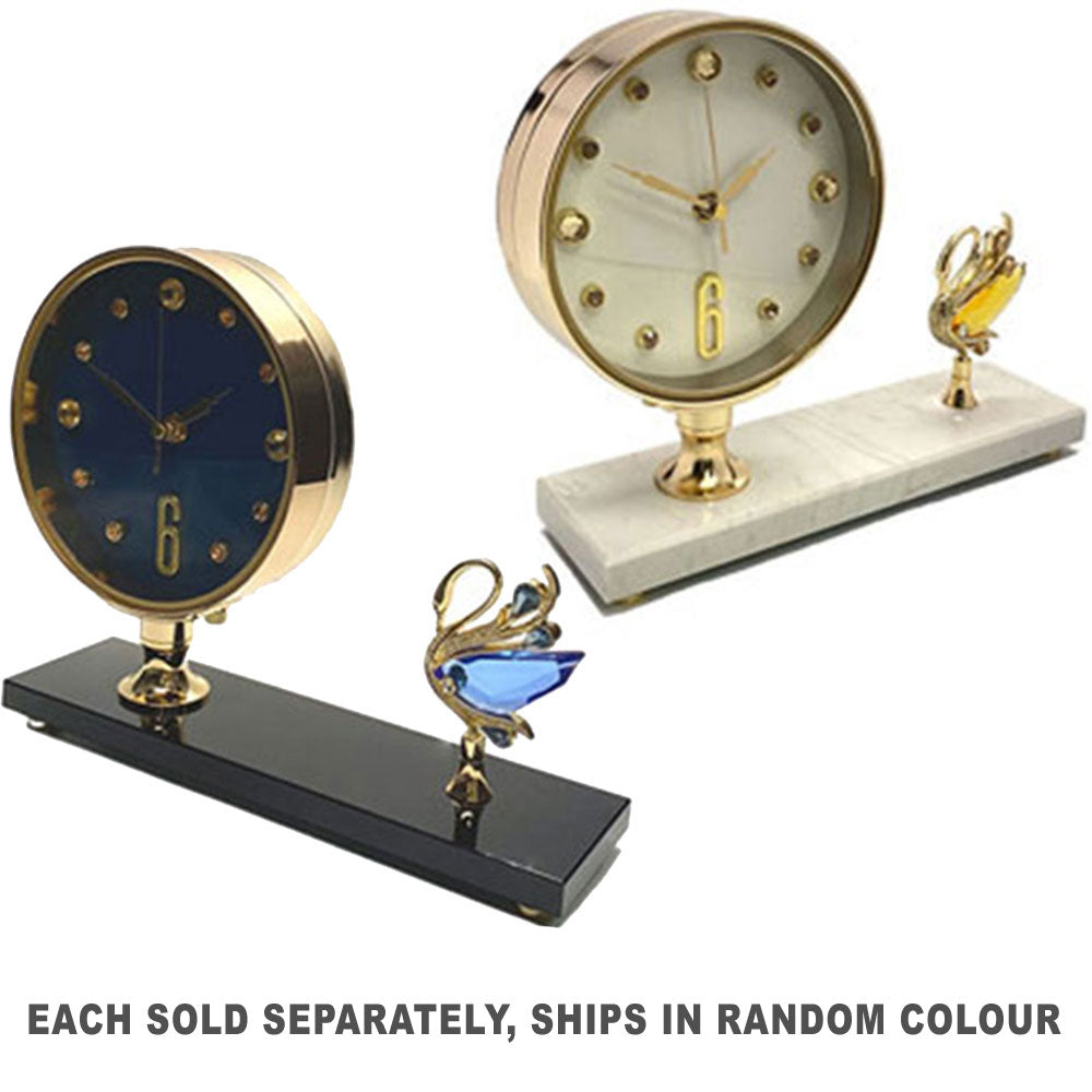 Relógio de mesa de design de cisne de cristal premium