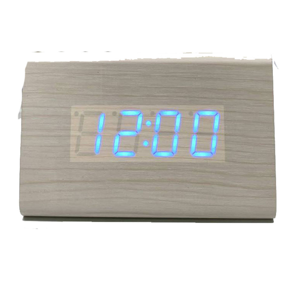 Horloge de table à LED en bois en bois