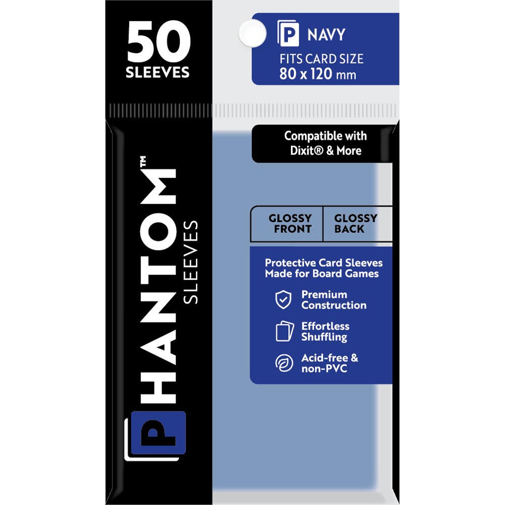 Navy Phantom Sleeves 50pcs (80x120 mm)