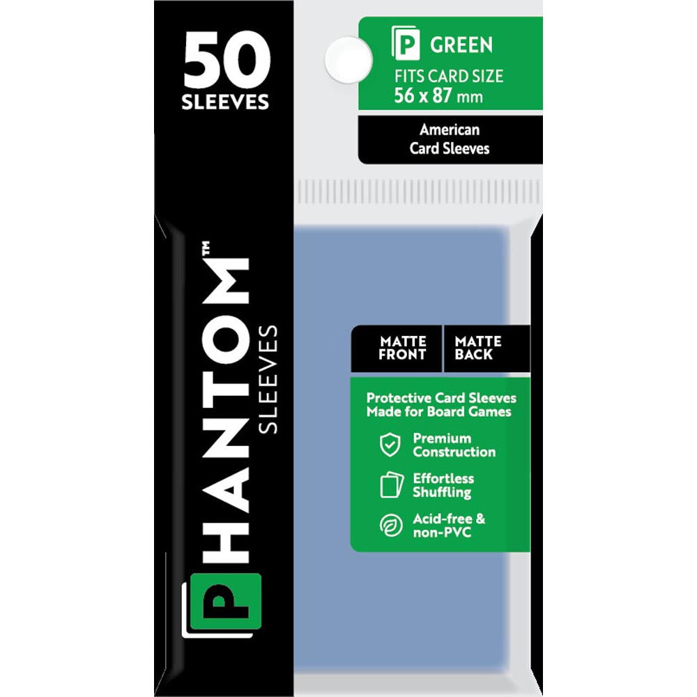 Green Phantom Sleeves 50pcs (56x87 mm)