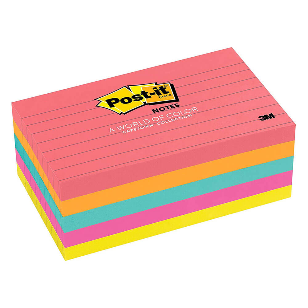 Post-it Notes assorties 73x123 mm (5pk)