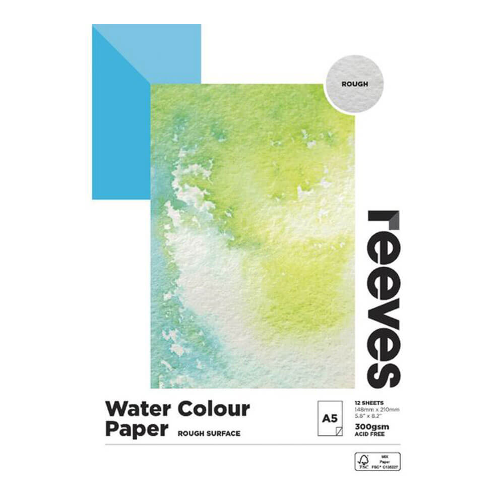 Reeves Watercolor Rough Paper 300gsm (12 folhas)