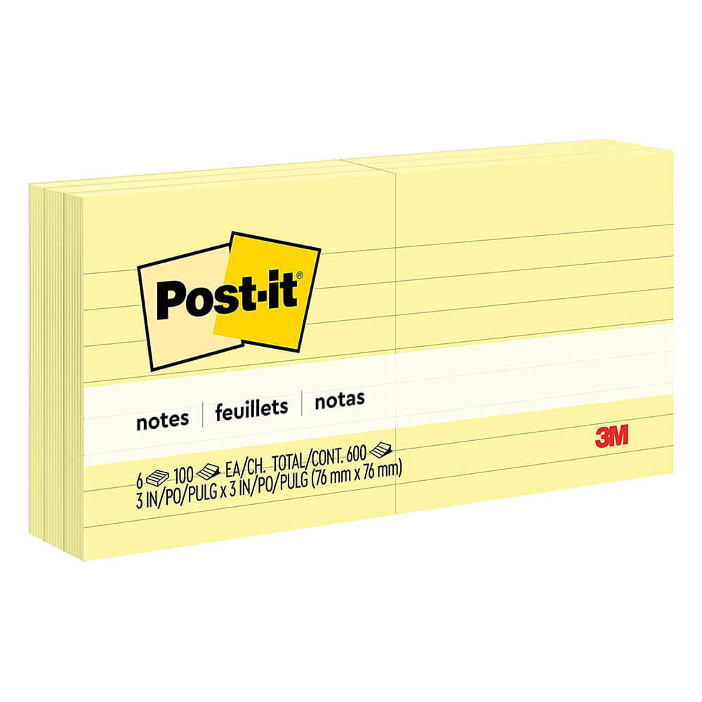 Post-it-Zettel, liniert, 76 x 76 mm (6 Stück)